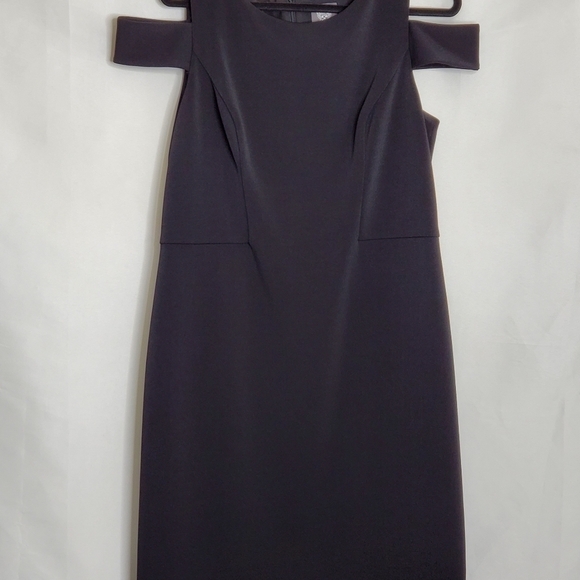 Vince Camuto Cut Out Cap Sleeve Black Dress Size 16 Sheath Cocktails Evening - Picture 4 of 14